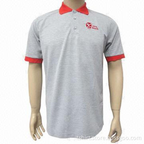 Men's 100% Cotton Gray Polo T-shirt, Comfortable